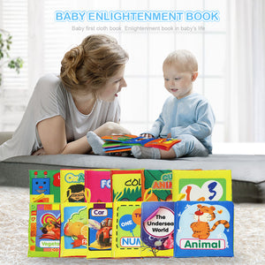 Coolplay Soft Cloth Books Rustle Sound Infant Baby Quiet Books Educational Stroller Rattle Toys For Newborn Baby 0-12 month } - Baby Homez