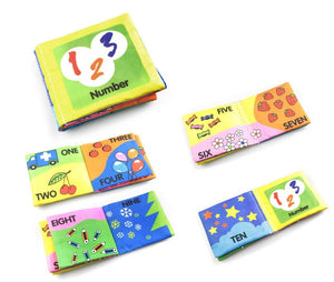 Coolplay Soft Cloth Books Rustle Sound Infant Baby Quiet Books Educational Stroller Rattle Toys For Newborn Baby 0-12 month } - Baby Homez