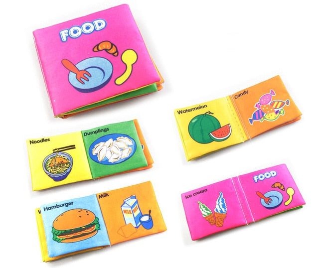 Coolplay Soft Cloth Books Rustle Sound Infant Baby Quiet Books Educational Stroller Rattle Toys For Newborn Baby 0-12 month } - Baby Homez