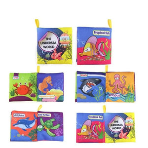 Coolplay Soft Cloth Books Rustle Sound Infant Baby Quiet Books Educational Stroller Rattle Toys For Newborn Baby 0-12 month } - Baby Homez