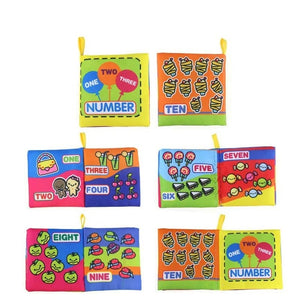 Coolplay Soft Cloth Books Rustle Sound Infant Baby Quiet Books Educational Stroller Rattle Toys For Newborn Baby 0-12 month } - Baby Homez