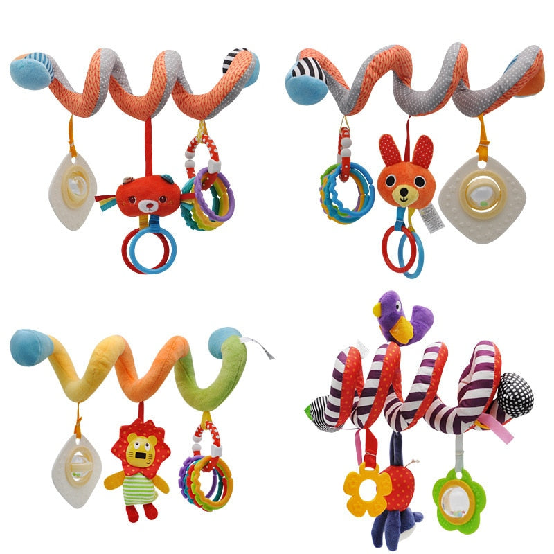 Kids Toys Hanging Spiral Rattle Stroller Cute Animals Crib Mobile Bed Baby Toys 0-12 Months Newborn Educational Toy for Children - Baby Homez