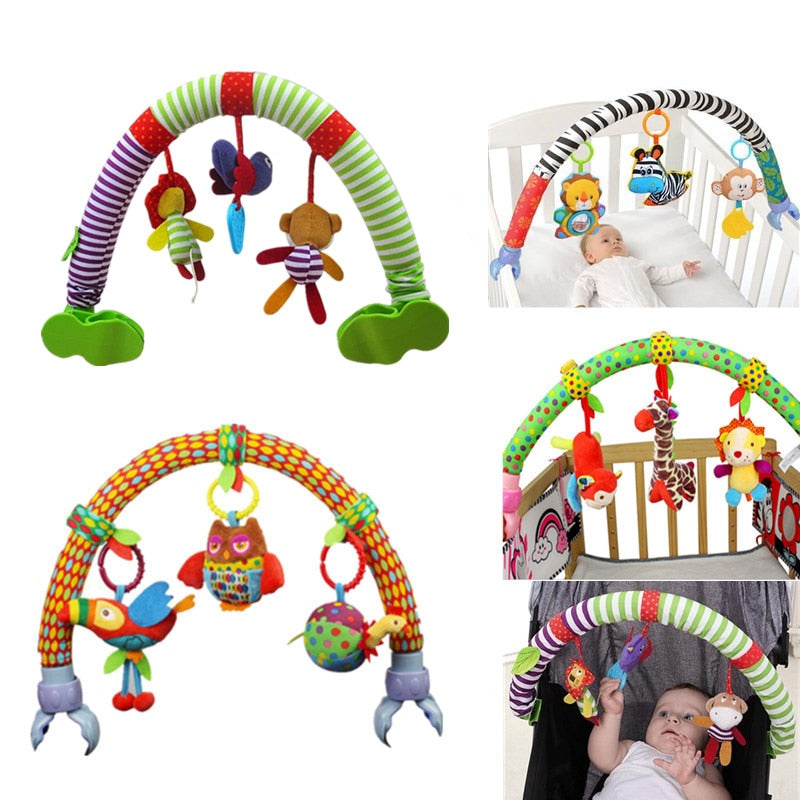 SOZZY Baby Hanging Toys Stroller Bed Crib For Tots Cots rattles seat plush Stroller Mobile Gifts animals Zebra Rattles 40% off - Baby Homez