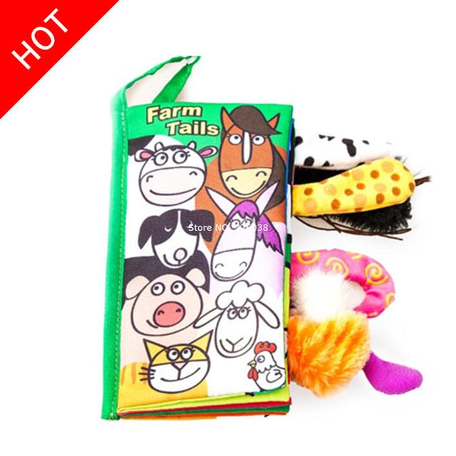 Baby Toys Infant Baby Book Early Development Cloth Books For Kids Learning Education Activity Books Animal Tails Dinosaur SZ04 - Baby Homez