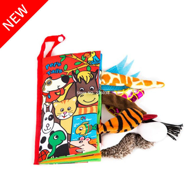 Baby Toys Infant Baby Book Early Development Cloth Books For Kids Learning Education Activity Books Animal Tails Dinosaur SZ04 - Baby Homez