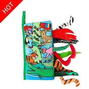 Baby Toys Infant Baby Book Early Development Cloth Books For Kids Learning Education Activity Books Animal Tails Dinosaur SZ04 - Baby Homez
