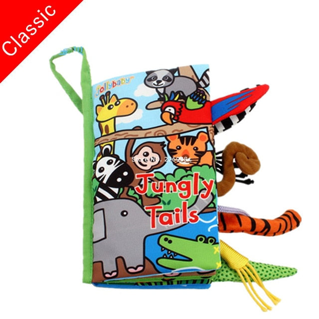 Baby Toys Infant Baby Book Early Development Cloth Books For Kids Learning Education Activity Books Animal Tails Dinosaur SZ04 - Baby Homez