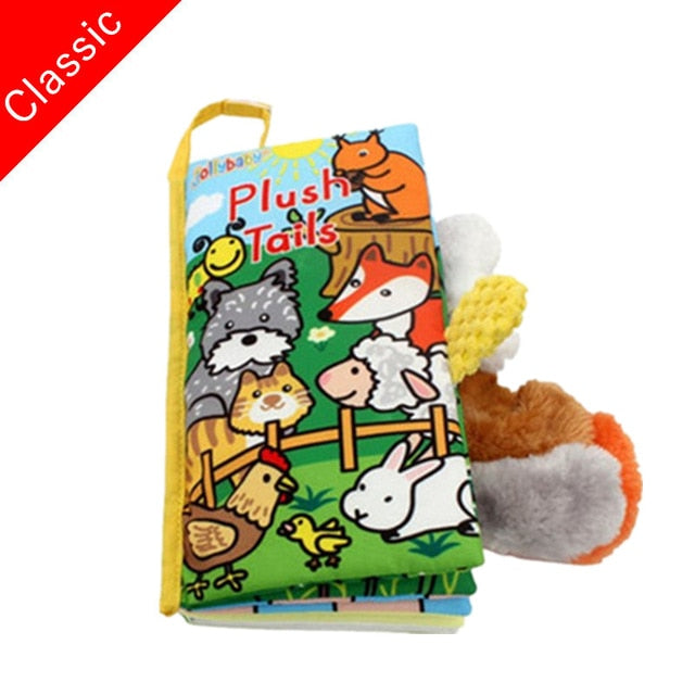 Baby Toys Infant Baby Book Early Development Cloth Books For Kids Learning Education Activity Books Animal Tails Dinosaur SZ04 - Baby Homez