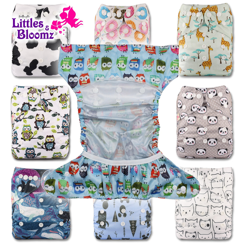[Littles&Bloomz] 2019 New Baby One Size Reusable Cloth NAPPY Cover Wrap To Use With Flat or Fitted Nappy Diaper - Baby Homez
