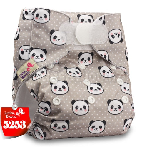 [Littles&Bloomz] Baby Washable Reusable Real Cloth STANDARD Hook-Loop Pocket Nappy Diaper Cover Wrap, suits Birth to Potty - Baby Homez