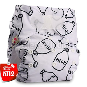 [Littles&Bloomz] Baby Washable Reusable Real Cloth STANDARD Hook-Loop Pocket Nappy Diaper Cover Wrap, suits Birth to Potty - Baby Homez