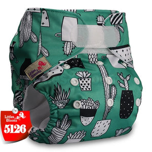 [Littles&Bloomz] Baby Washable Reusable Real Cloth STANDARD Hook-Loop Pocket Nappy Diaper Cover Wrap, suits Birth to Potty - Baby Homez