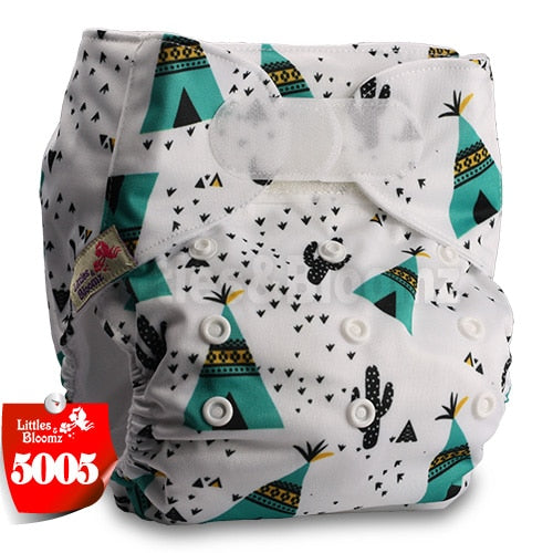[Littles&Bloomz] Baby Washable Reusable Real Cloth STANDARD Hook-Loop Pocket Nappy Diaper Cover Wrap, suits Birth to Potty - Baby Homez