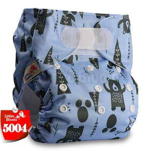 [Littles&Bloomz] Baby Washable Reusable Real Cloth STANDARD Hook-Loop Pocket Nappy Diaper Cover Wrap, suits Birth to Potty - Baby Homez