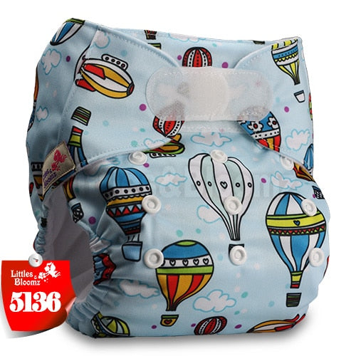 [Littles&Bloomz] Baby Washable Reusable Real Cloth STANDARD Hook-Loop Pocket Nappy Diaper Cover Wrap, suits Birth to Potty - Baby Homez