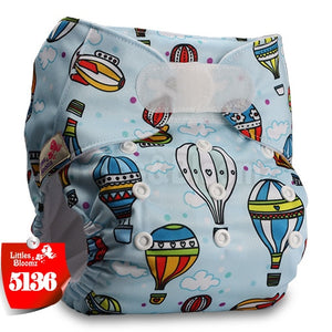 [Littles&Bloomz] Baby Washable Reusable Real Cloth STANDARD Hook-Loop Pocket Nappy Diaper Cover Wrap, suits Birth to Potty - Baby Homez
