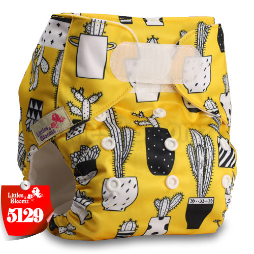 [Littles&Bloomz] Baby Washable Reusable Real Cloth STANDARD Hook-Loop Pocket Nappy Diaper Cover Wrap, suits Birth to Potty - Baby Homez