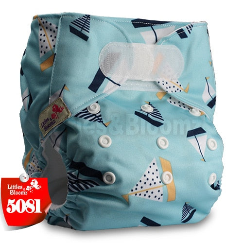 [Littles&Bloomz] Baby Washable Reusable Real Cloth STANDARD Hook-Loop Pocket Nappy Diaper Cover Wrap, suits Birth to Potty - Baby Homez