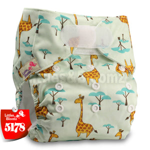 [Littles&Bloomz] Baby Washable Reusable Real Cloth STANDARD Hook-Loop Pocket Nappy Diaper Cover Wrap, suits Birth to Potty - Baby Homez