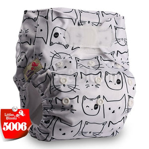 [Littles&Bloomz] Baby Washable Reusable Real Cloth STANDARD Hook-Loop Pocket Nappy Diaper Cover Wrap, suits Birth to Potty - Baby Homez