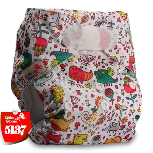 [Littles&Bloomz] Baby Washable Reusable Real Cloth STANDARD Hook-Loop Pocket Nappy Diaper Cover Wrap, suits Birth to Potty - Baby Homez