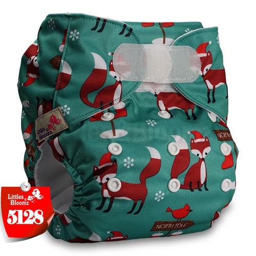 [Littles&Bloomz] Baby Washable Reusable Real Cloth STANDARD Hook-Loop Pocket Nappy Diaper Cover Wrap, suits Birth to Potty - Baby Homez