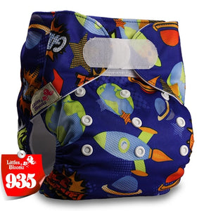 [Littles&Bloomz] Baby Washable Reusable Real Cloth STANDARD Hook-Loop Pocket Nappy Diaper Cover Wrap, suits Birth to Potty - Baby Homez