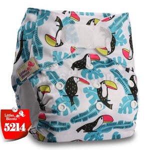 [Littles&Bloomz] Baby Washable Reusable Real Cloth STANDARD Hook-Loop Pocket Nappy Diaper Cover Wrap, suits Birth to Potty - Baby Homez