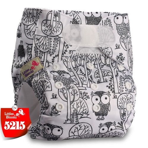[Littles&Bloomz] Baby Washable Reusable Real Cloth STANDARD Hook-Loop Pocket Nappy Diaper Cover Wrap, suits Birth to Potty - Baby Homez