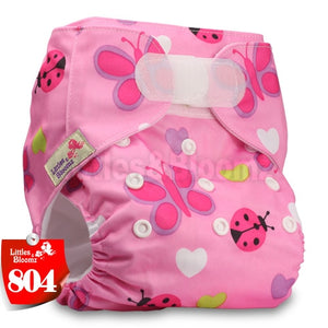 [Littles&Bloomz] Baby Washable Reusable Real Cloth STANDARD Hook-Loop Pocket Nappy Diaper Cover Wrap, suits Birth to Potty - Baby Homez