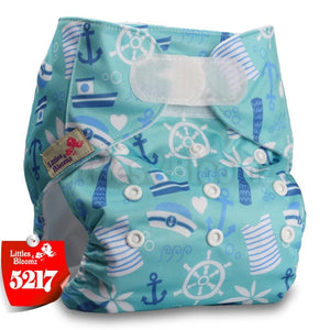 [Littles&Bloomz] Baby Washable Reusable Real Cloth STANDARD Hook-Loop Pocket Nappy Diaper Cover Wrap, suits Birth to Potty - Baby Homez