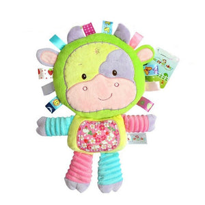Baby Plush Rattles Cartoon Bear Cow Animal Mobiles Toys Infant Stroller Hanging Mobile Rattles Newborn Toys with Teether - Baby Homez