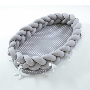 Baby Bed Portable Grey Pink Crib Baby Nest Cot Kids Cradle Children's Bed Bumper Sides in the Crib Newborn Room Decor - Baby Homez