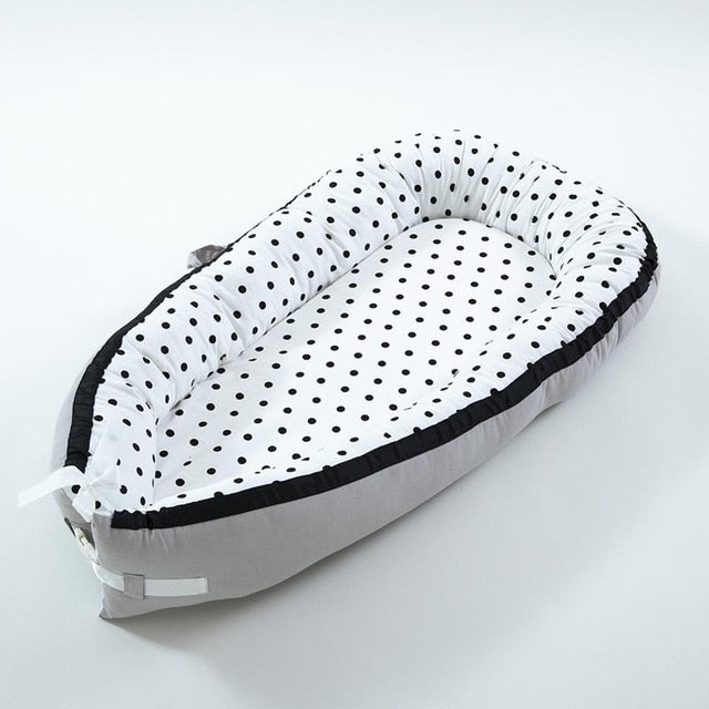 Baby Bed Portable Grey Pink Crib Baby Nest Cot Kids Cradle Children's Bed Bumper Sides in the Crib Newborn Room Decor - Baby Homez