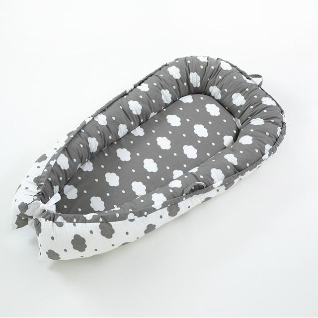 Baby Bed Portable Grey Pink Crib Baby Nest Cot Kids Cradle Children's Bed Bumper Sides in the Crib Newborn Room Decor - Baby Homez