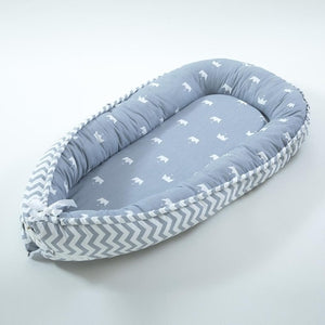 Baby Bed Portable Grey Pink Crib Baby Nest Cot Kids Cradle Children's Bed Bumper Sides in the Crib Newborn Room Decor - Baby Homez