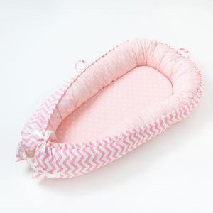 Baby Bed Portable Grey Pink Crib Baby Nest Cot Kids Cradle Children's Bed Bumper Sides in the Crib Newborn Room Decor - Baby Homez