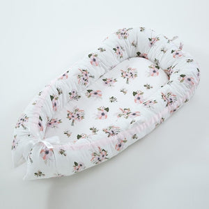 Baby Bed Portable Grey Pink Crib Baby Nest Cot Kids Cradle Children's Bed Bumper Sides in the Crib Newborn Room Decor - Baby Homez