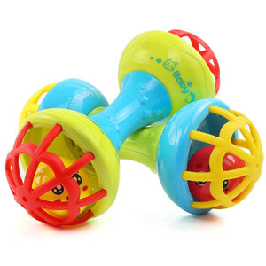 Baby Rattles Toy Food Grade Teething Rattle Plastic Hand Bell Intelligence Grasping Gums Baby Teether Toy for 0-3years - Baby Homez