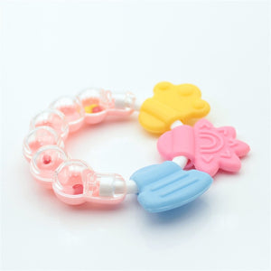 Baby Rattles Toy Food Grade Teething Rattle Plastic Hand Bell Intelligence Grasping Gums Baby Teether Toy for 0-3years - Baby Homez
