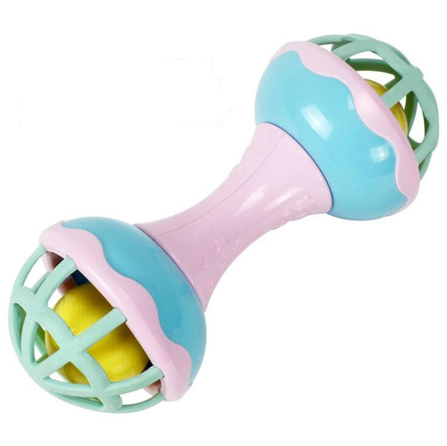Baby Rattles Toy Food Grade Teething Rattle Plastic Hand Bell Intelligence Grasping Gums Baby Teether Toy for 0-3years - Baby Homez