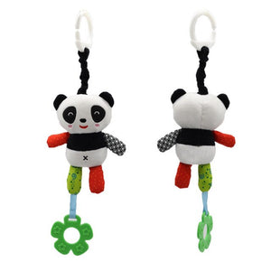 Baby Plush Rattles Cartoon Bear Cow Animal Mobiles Toys Infant Stroller Hanging Mobile Rattles Newborn Toys with Teether - Baby Homez