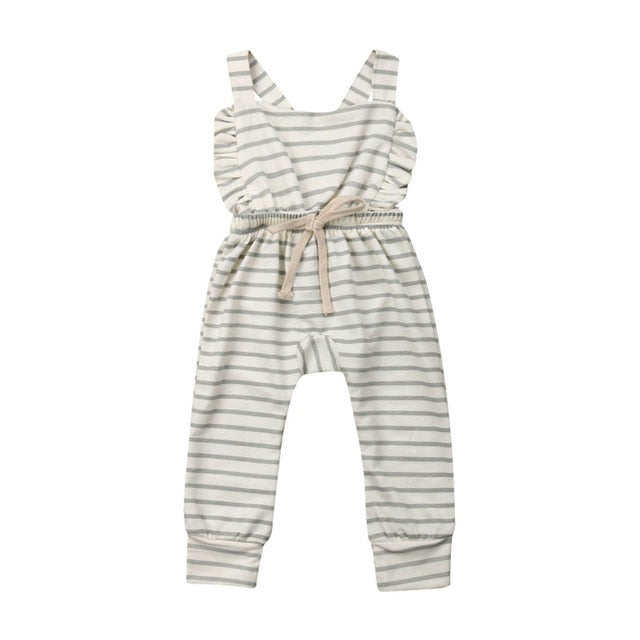 Newborn Overalls Romper Girl Boy Backless Striped Ruffle Jumpsuit Clothes Onesies baby clothing toddler clothes baby costume - Baby Homez