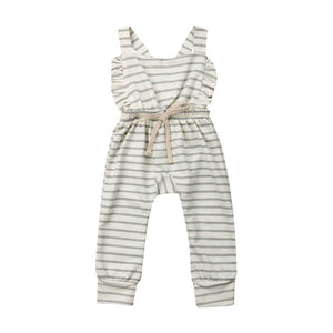 Newborn Overalls Romper Girl Boy Backless Striped Ruffle Jumpsuit Clothes Onesies baby clothing toddler clothes baby costume - Baby Homez