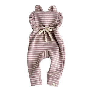 Newborn Overalls Romper Girl Boy Backless Striped Ruffle Jumpsuit Clothes Onesies baby clothing toddler clothes baby costume - Baby Homez