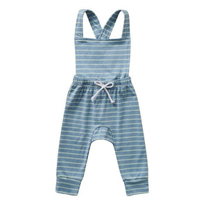 Newborn Overalls Romper Girl Boy Backless Striped Ruffle Jumpsuit Clothes Onesies baby clothing toddler clothes baby costume - Baby Homez