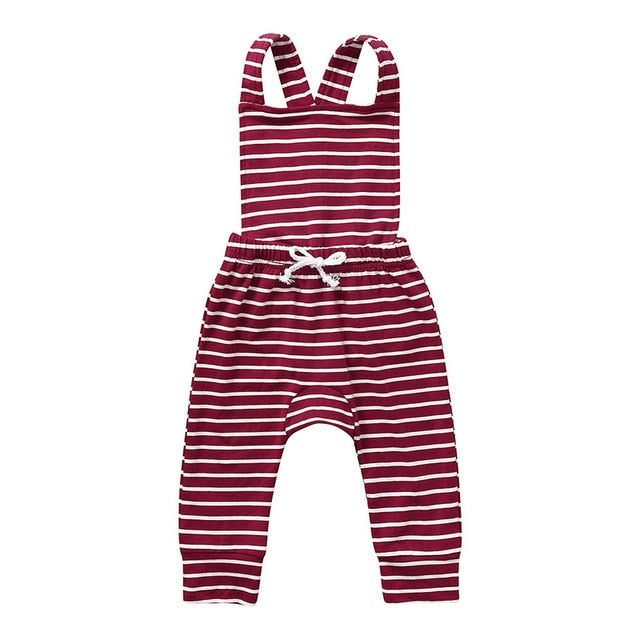 Newborn Overalls Romper Girl Boy Backless Striped Ruffle Jumpsuit Clothes Onesies baby clothing toddler clothes baby costume - Baby Homez