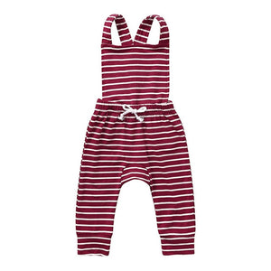 Newborn Overalls Romper Girl Boy Backless Striped Ruffle Jumpsuit Clothes Onesies baby clothing toddler clothes baby costume - Baby Homez