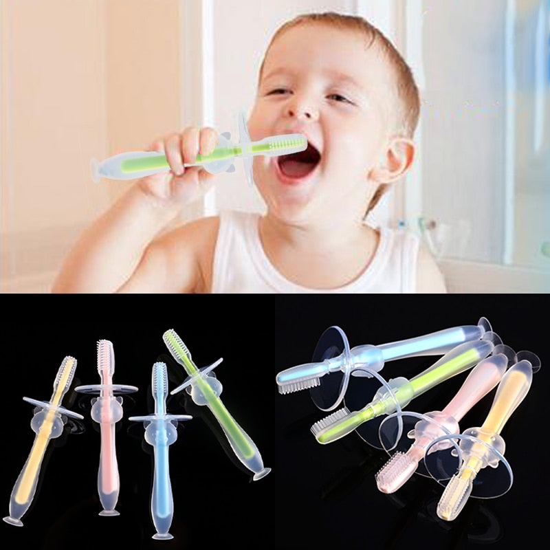 Baby Infants Kids Soft Safe Bendable Teether Training Mitten Teething Toothbrush Brush Dental Care - Baby Homez