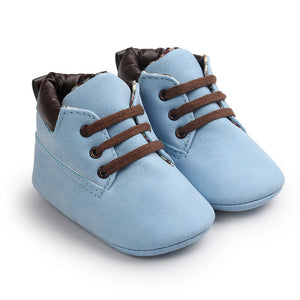 2020 Spring / Autumn Infant Baby Boy Soft Sole PU Leather First Walkers Crib Shoes 0-18 Months - Baby Homez